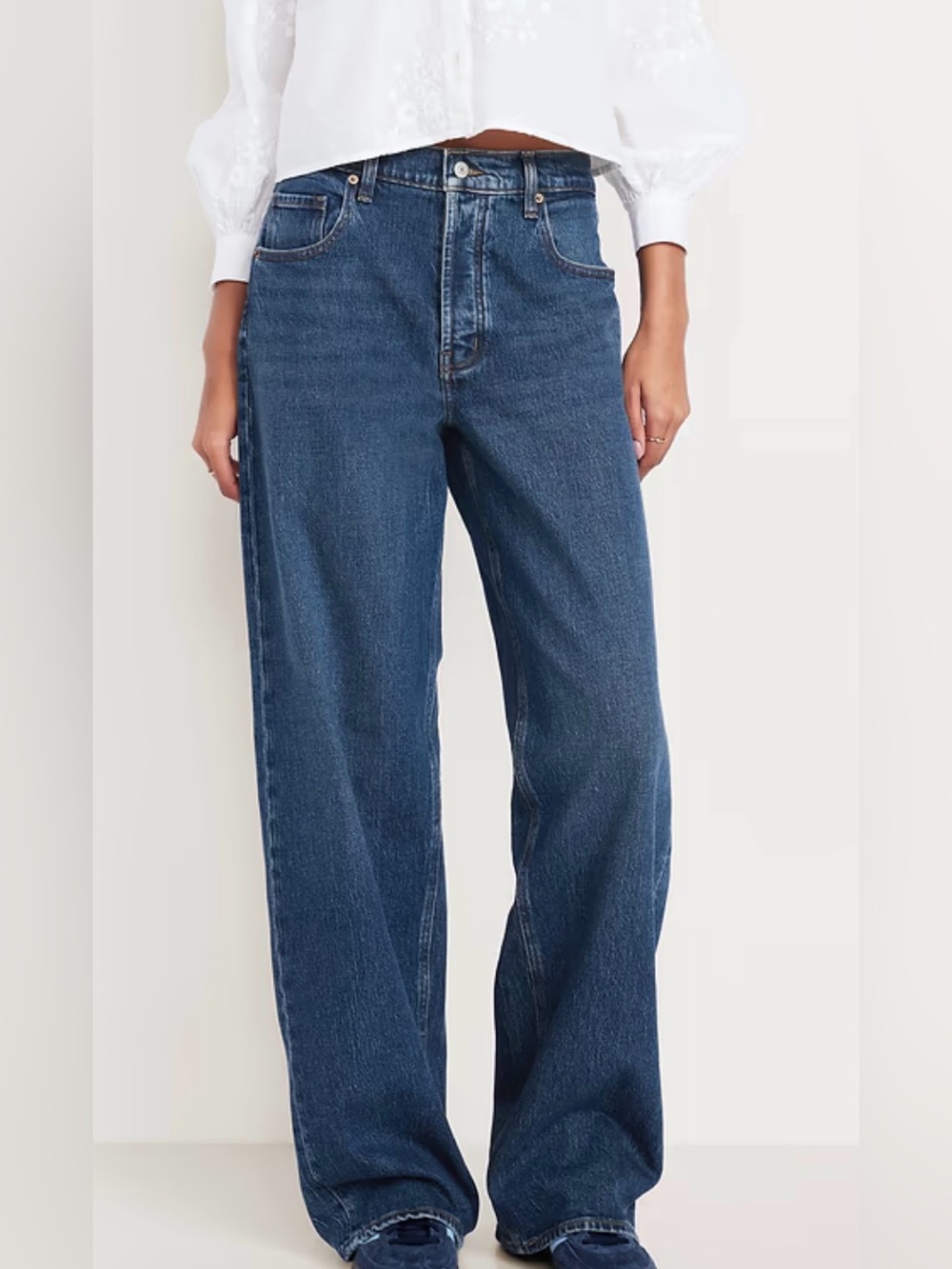 Old Navy The Slouchy Wide-Leg Mid-Rise Jeans Size 12 Petite - Picture 1 of 5